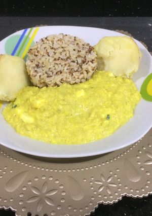 Una foto de Guiso de quinua con queso y leche