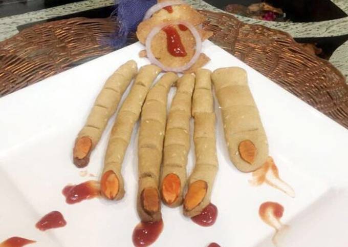 #Halloween #Whole wheat baked mathri in khooni hand shape