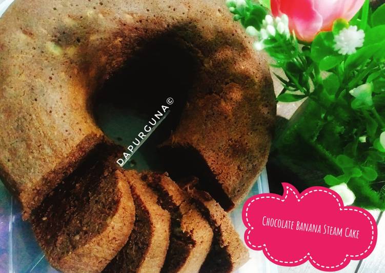 Chocolate Banana Steam Cake (tanpa mixer, hasil mengembang)