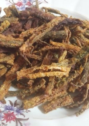 A picture of Kurkuri crispy bhindi masala.