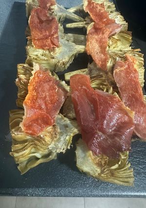 Una foto de Tulipanes de alcachofas con jamón