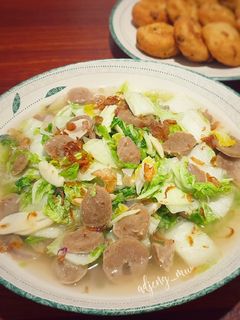 Foto resep Ca Sawi putih bakso