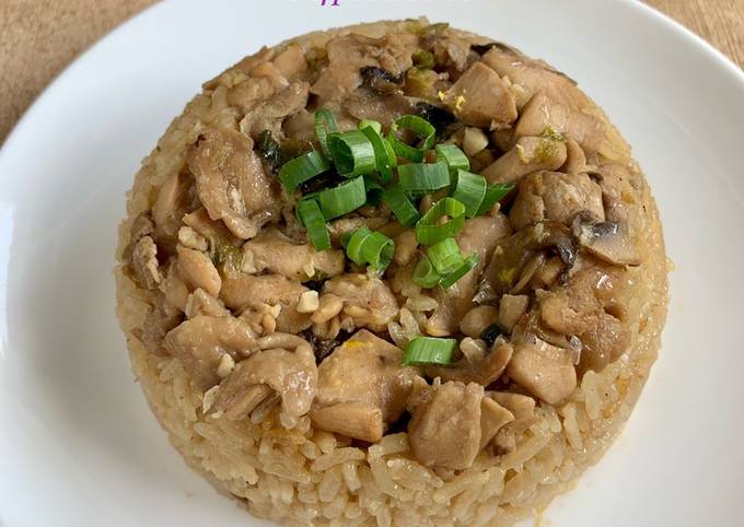 Cara bikin Nasi Tim Ayam Jamur (rice cooker)
