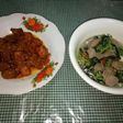 Ikan tuna balado + cah bayam mini bakso