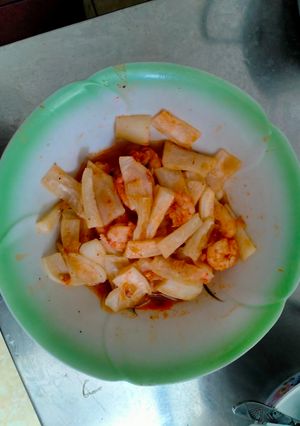 Hình của món Củ cải xào tôm.