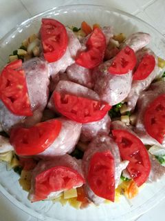 صورة لوصفة دجاج بالخضار