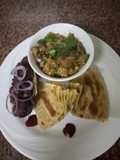 Eggplantscurry,goatsufuriaroast andchapati#weeklyjokochallenge&