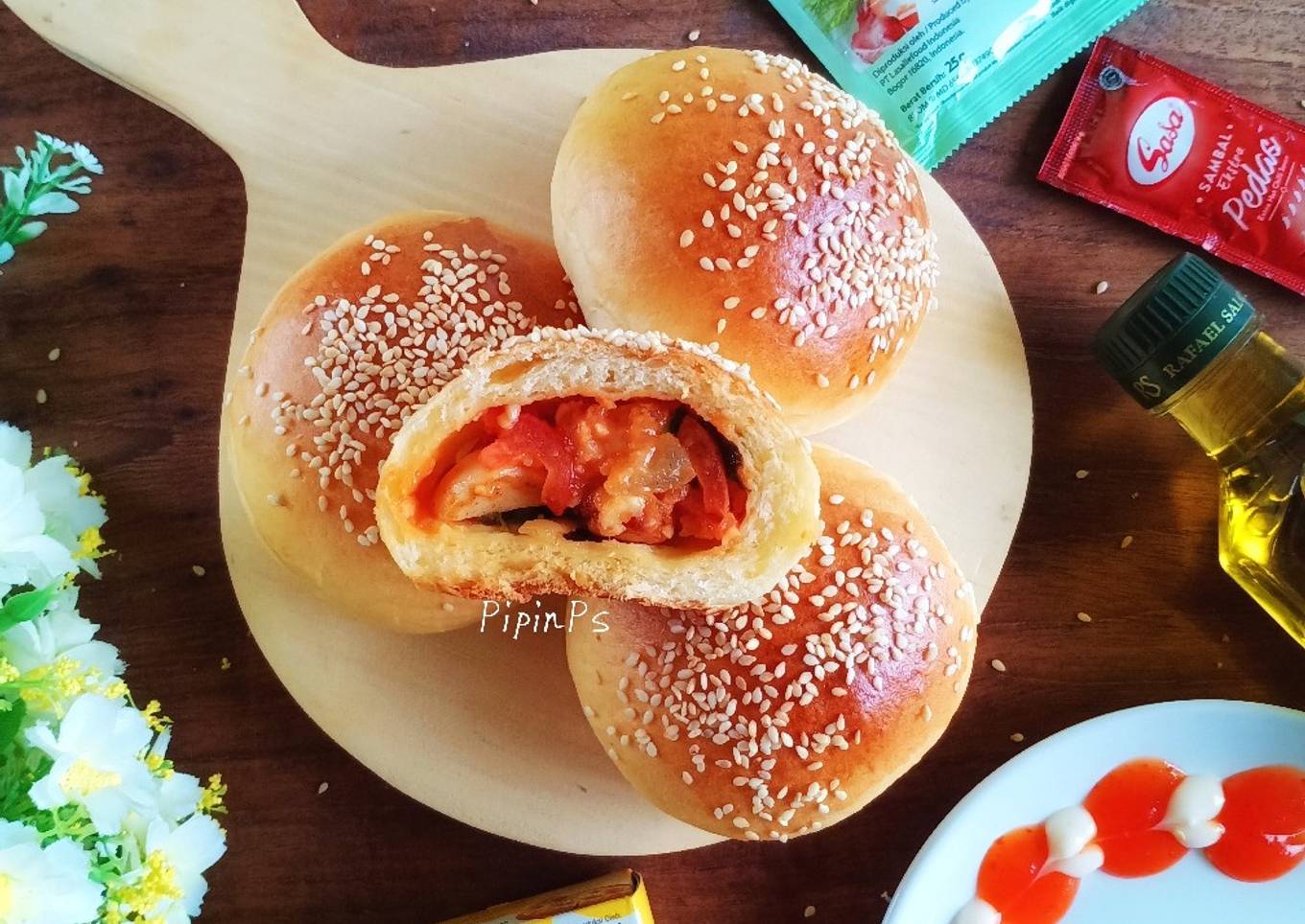 Cheeseburger Bombs Tanpa Ulen