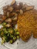 Crunchy Italian Chicken with Spiced Potatoes & Lemony Broccoli