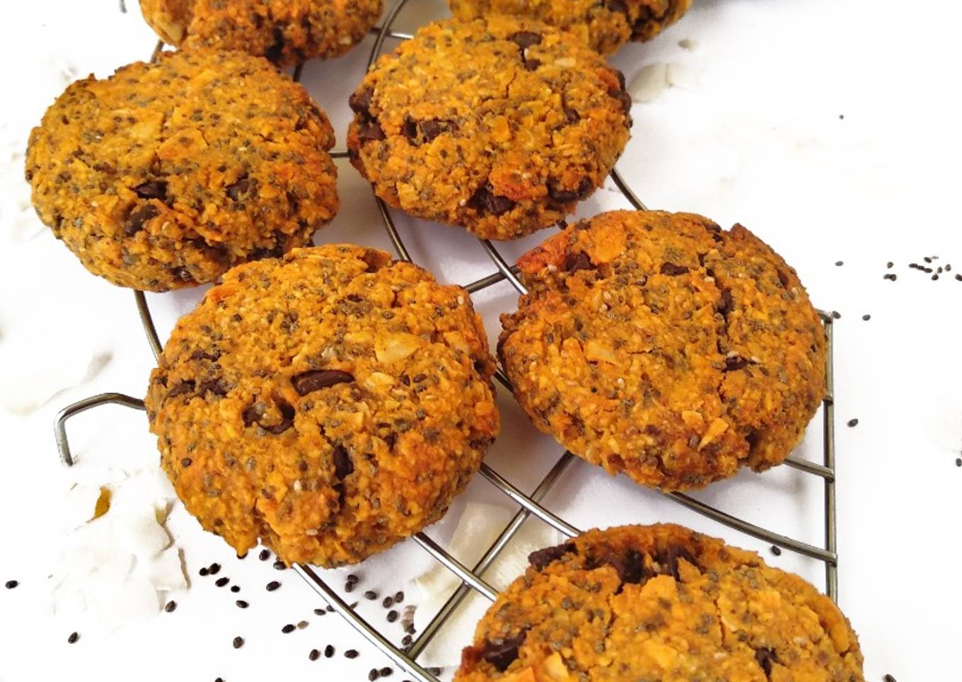 Galletas veganas de calabaza, coco y chía🍪
