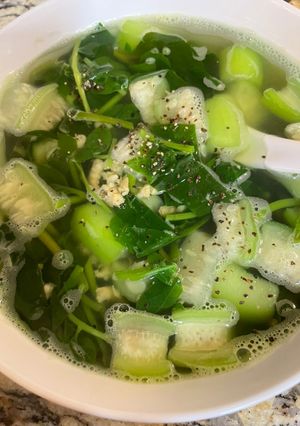 Hình của món Canh mướp mồng tơi.