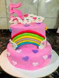 🎂Bizcochuelo con pasta de cobertura (fondant) y tips☁️🌈💜🤍