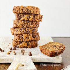A picture of Moist Chocolate Chip Banana Bread.