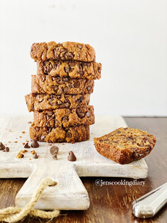 A picture of Moist Chocolate Chip Banana Bread.
