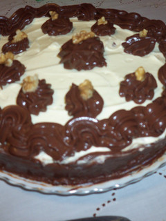 Una foto de Tarta con aniversario chocolate, dulce de leche