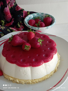 Foto di Torta gelato con cremoso al 🍋 limone e gelee di fragole 🍓