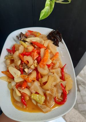 Foto resep Kulit sapi tumis pedas