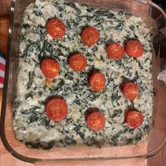 A picture of Restaurant style spinach & artichoke dip.