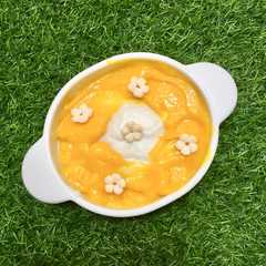 Snack MPASI Bubur sumsum saus mangga রেসিপির প্রধান ছবি