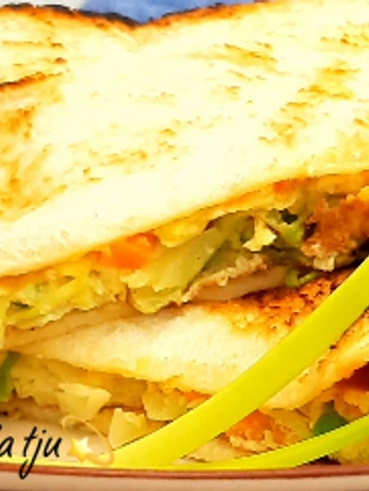 Langkah Mudah untuk Menyiapkan Resep 34. Roti panggang kol wortel🥪 yang Uenak Anti Ribet, Lezat Sekali