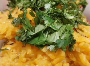 Una foto de Risotto con vegetales 🍚 variedad Carnaroli