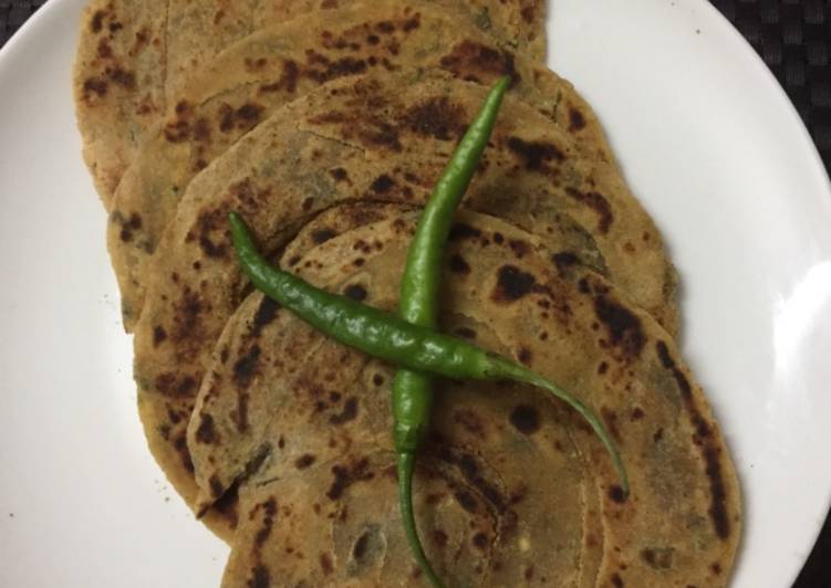 Recipe of Super Quick Homemade Pudina lachcha paratha