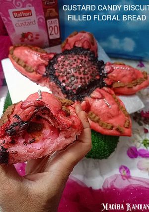 A picture of FLORAL BREAD WITH CUSTARD FILLING😋😋😋.