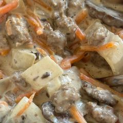 A picture of Tricia’s Creamy Hamburger Soup.