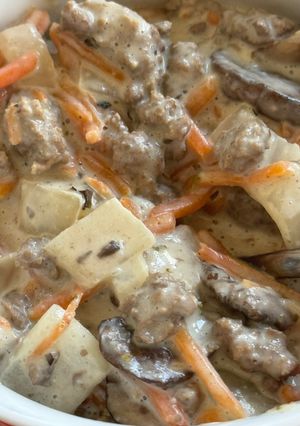 A picture of Tricia’s Creamy Hamburger Soup.