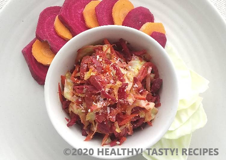 Recipe of Quick Cabbage,Beetroot &amp; Carrot Stir fry