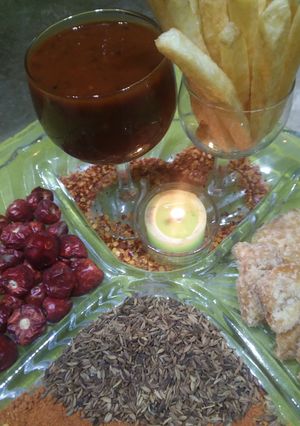 A picture of Gur or Imli ki khati meethi chutney.