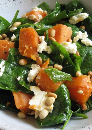 A picture of Spinach, Sweet Potato & Fetta Salad.