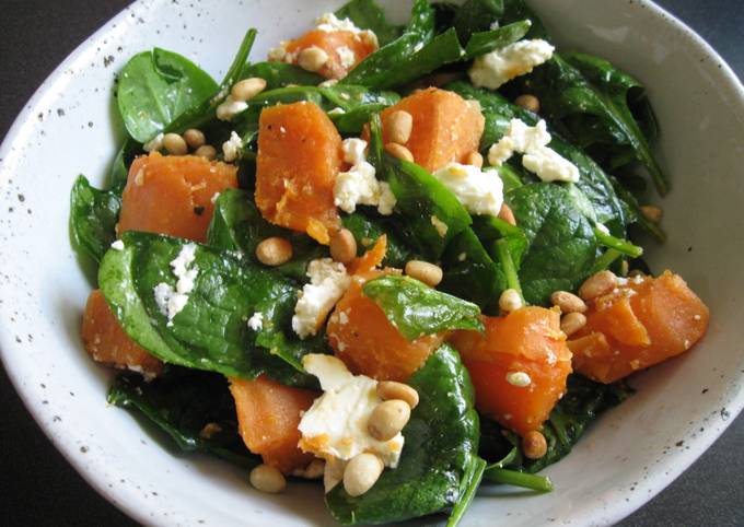 Spinach, Sweet Potato & Fetta Salad