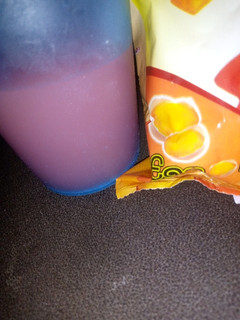 A picture of Pink guava juice 🥤with egg bites biscuits.