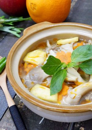 Hình của món Nấm Bào Ngư Hấp Thái (Món Chay).