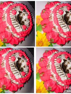A picture of Donut shaped cake.