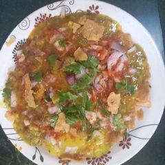 A picture of Daal moong poori chaat.