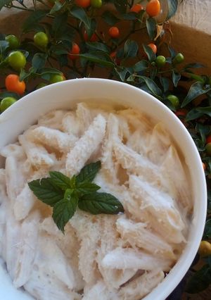 صورة لوصفة بيني بالكريمة (penne with cream)