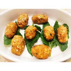 Karnataka Style Lentil Dumplings with Spinach A picture of Karnataka Style Lentil Dumplings with Spinach .