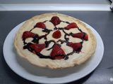Tarta de crema pastelera con fresas