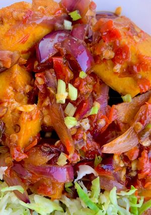 Spicy Awara (Spicy tofu) ainihin hoton girkin