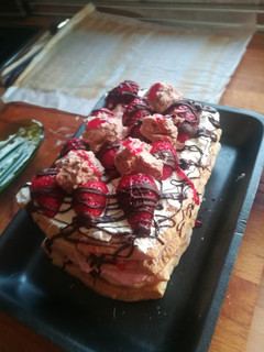 Una foto de Hojaldre con fresas