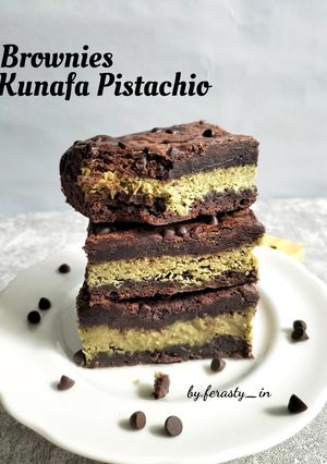 Foto resep Brownies Kunafa Pistachio