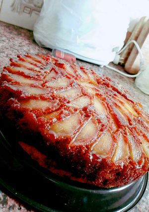 Una foto de Tarta de manzanas invertida 😍