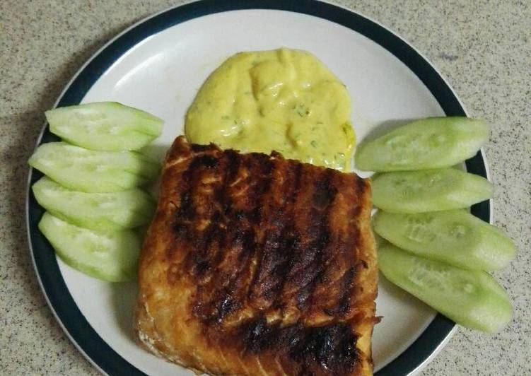 Resep Ikan salmon panggang saus kuning, Bisa Manjain Lidah