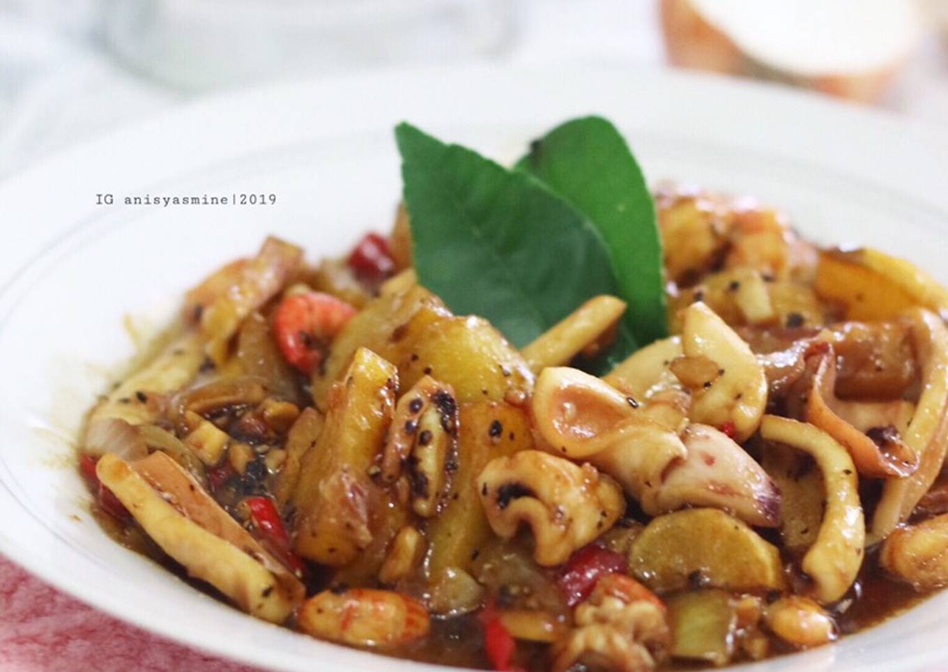 Cumi lada hitam (saya pakai kentang)