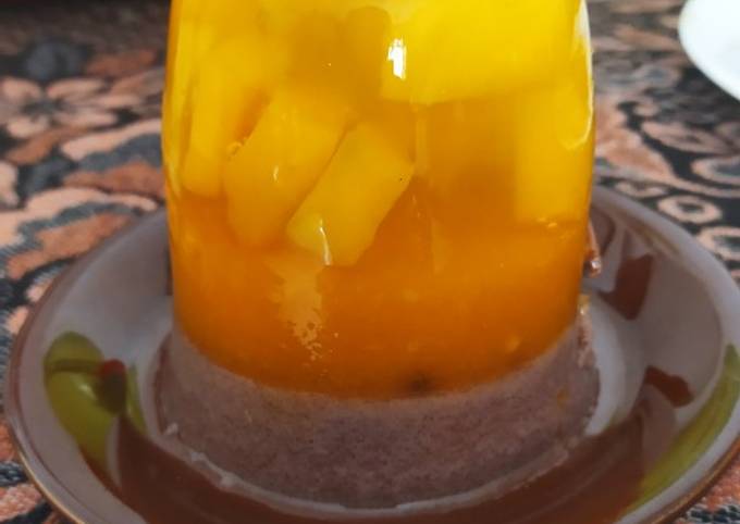 Langkah Mudah Untuk Menyiapkan Pudding Mangga Jelly Triple Combo Yang Enak Nutrijel