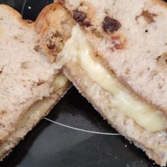 A picture of Lactose free gluten free fruit bread toastie. Airfyer.