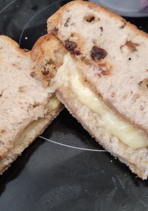 A picture of Lactose free gluten free fruit bread toastie. Airfyer.