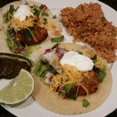 A picture of Brad's Ling cod fish tacos.